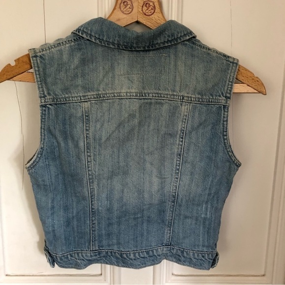 Dynamite Coastal Cowgirl Lightwash Distressed Denim Jean Vest XS - Picture 6 of 7